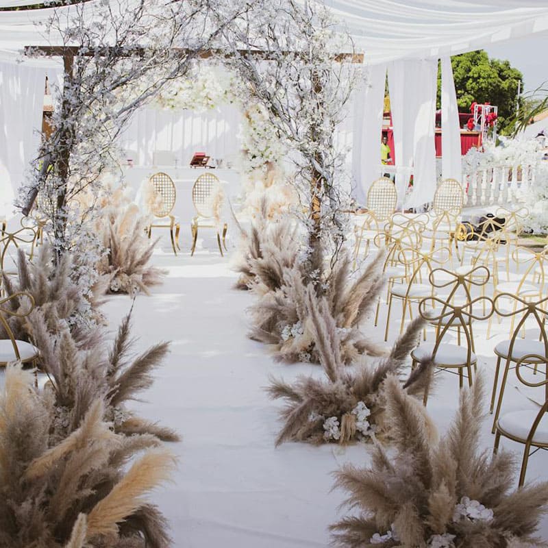 bohemian wedding setup