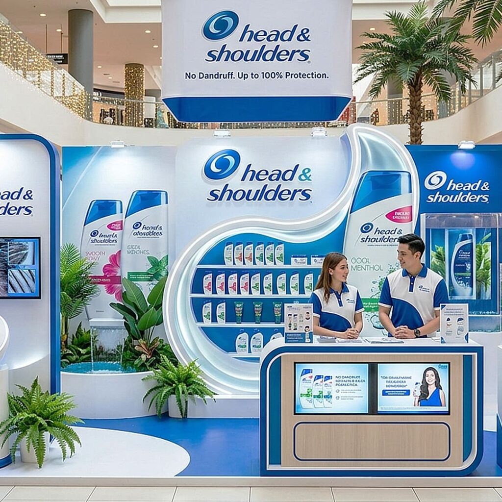 heads and shoulders brand activation inside the mall