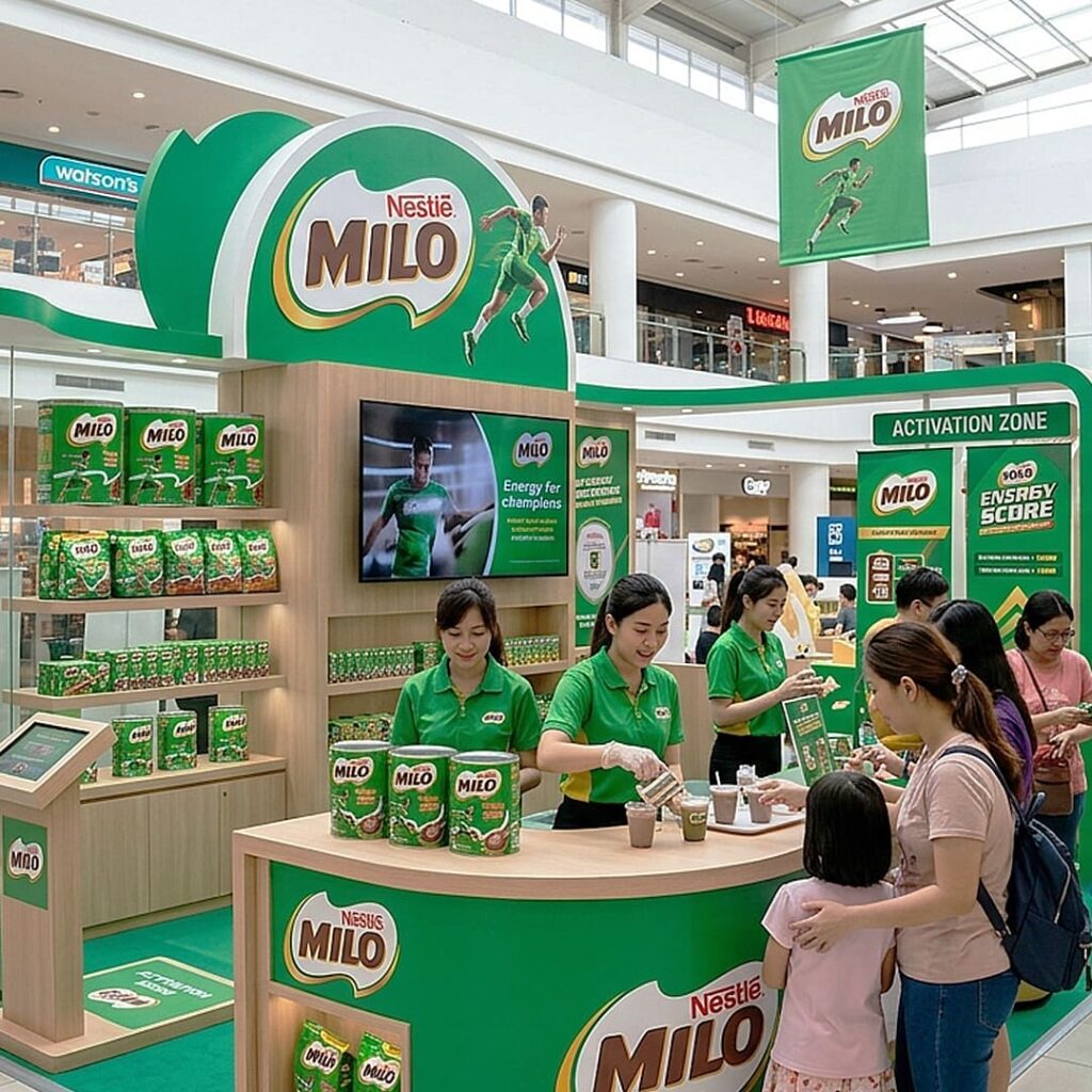 milo event activation in malaysia mall