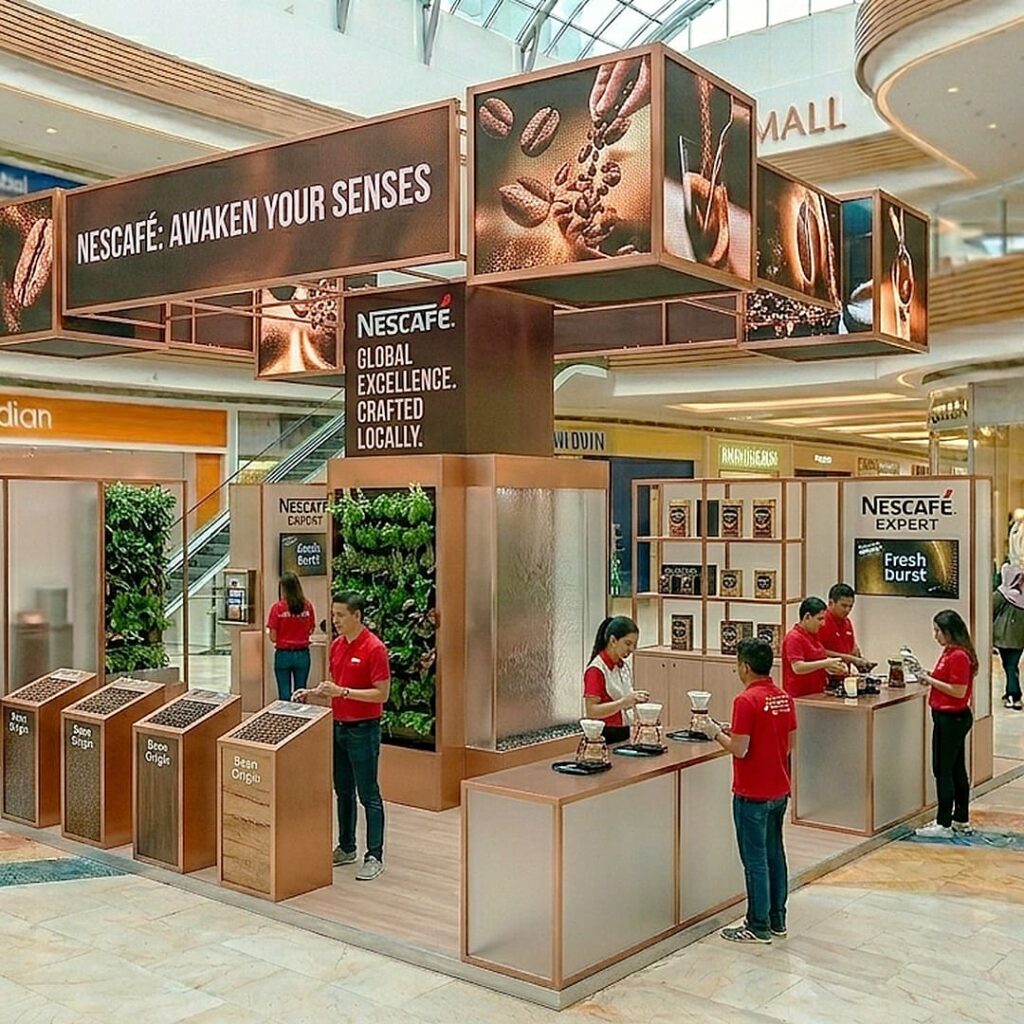 nescafe brand activation in the mall